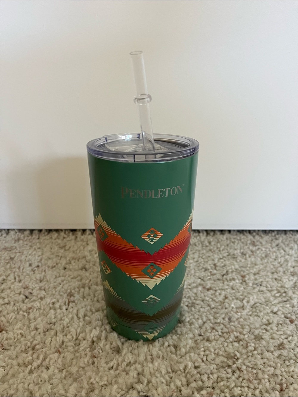Pendleton Green Tumbler with Straw